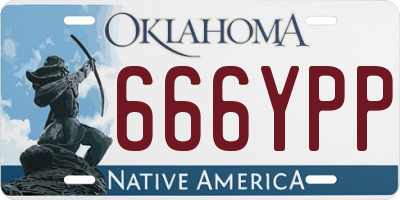 OK license plate 666YPP