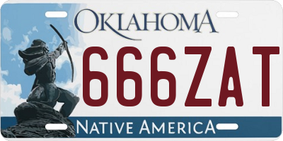 OK license plate 666ZAT
