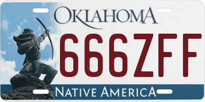 OK license plate 666ZFF