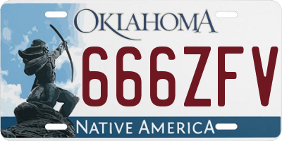 OK license plate 666ZFV