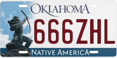 OK license plate 666ZHL