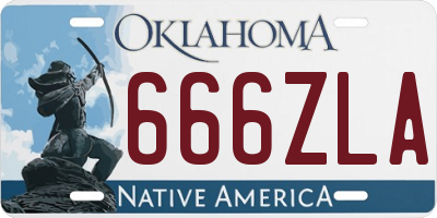 OK license plate 666ZLA