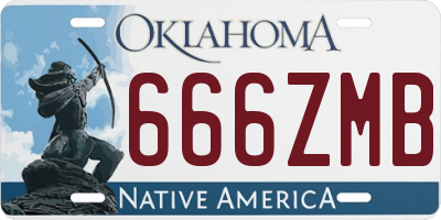 OK license plate 666ZMB