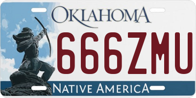 OK license plate 666ZMU