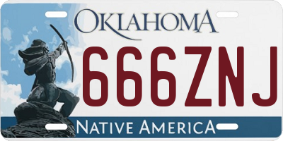 OK license plate 666ZNJ