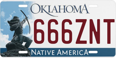 OK license plate 666ZNT