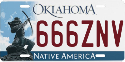 OK license plate 666ZNV