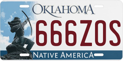 OK license plate 666ZOS