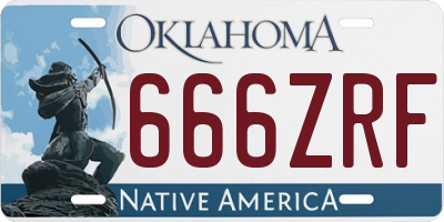 OK license plate 666ZRF
