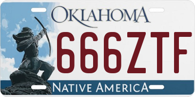 OK license plate 666ZTF