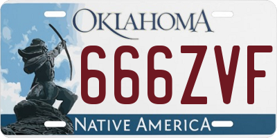 OK license plate 666ZVF
