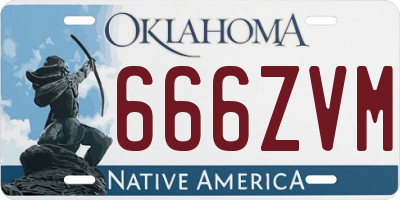 OK license plate 666ZVM