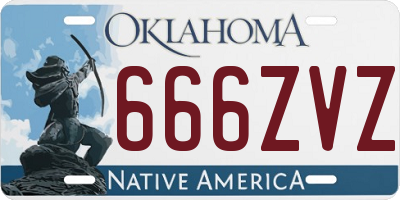 OK license plate 666ZVZ