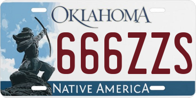 OK license plate 666ZZS