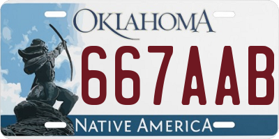 OK license plate 667AAB