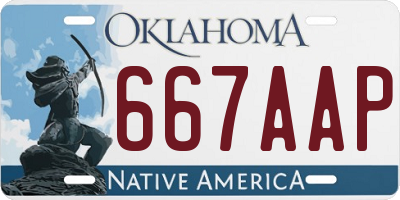 OK license plate 667AAP