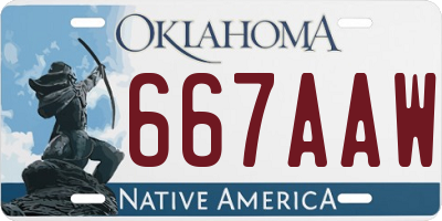 OK license plate 667AAW