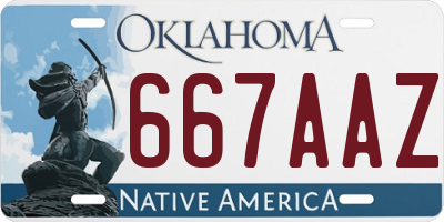 OK license plate 667AAZ