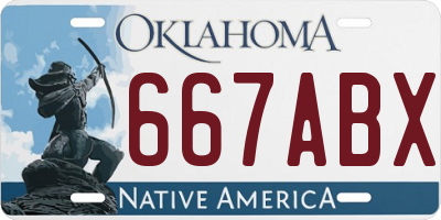 OK license plate 667ABX