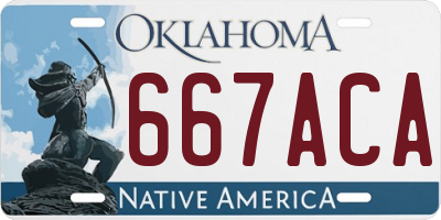 OK license plate 667ACA