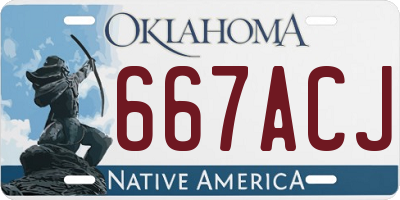 OK license plate 667ACJ