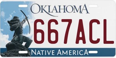 OK license plate 667ACL
