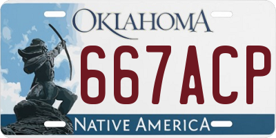 OK license plate 667ACP