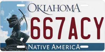OK license plate 667ACY