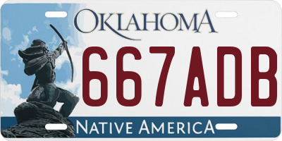 OK license plate 667ADB