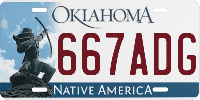 OK license plate 667ADG