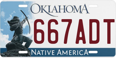 OK license plate 667ADT