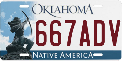 OK license plate 667ADV