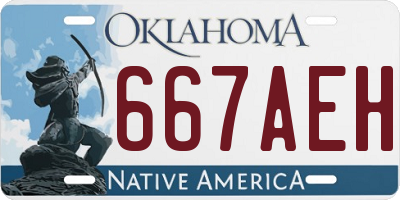 OK license plate 667AEH