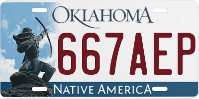 OK license plate 667AEP