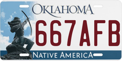 OK license plate 667AFB