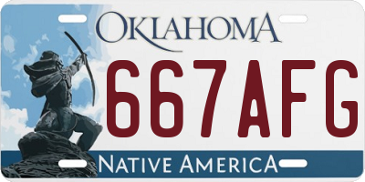 OK license plate 667AFG