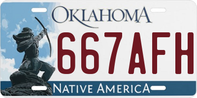 OK license plate 667AFH