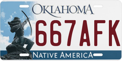 OK license plate 667AFK