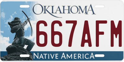 OK license plate 667AFM