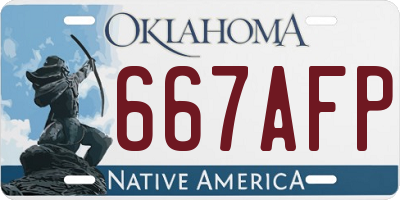 OK license plate 667AFP