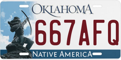 OK license plate 667AFQ
