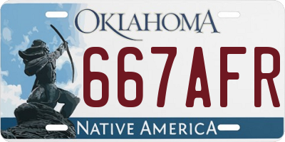 OK license plate 667AFR