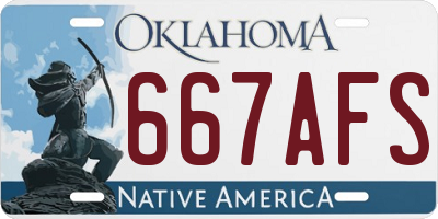 OK license plate 667AFS