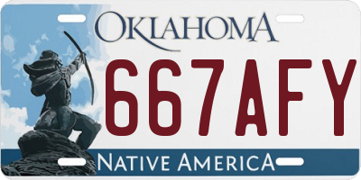 OK license plate 667AFY