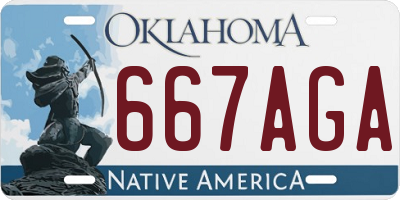 OK license plate 667AGA