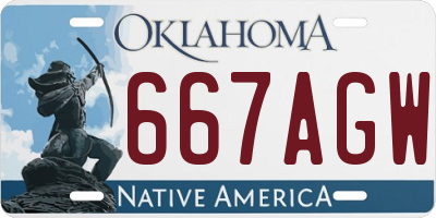 OK license plate 667AGW