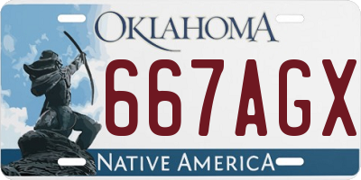 OK license plate 667AGX