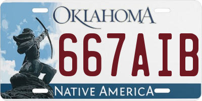 OK license plate 667AIB