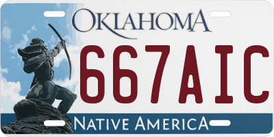 OK license plate 667AIC