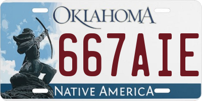 OK license plate 667AIE